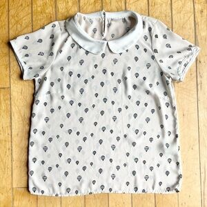 Twik Classic Collared Hot Air Balloon Blouse Size Large